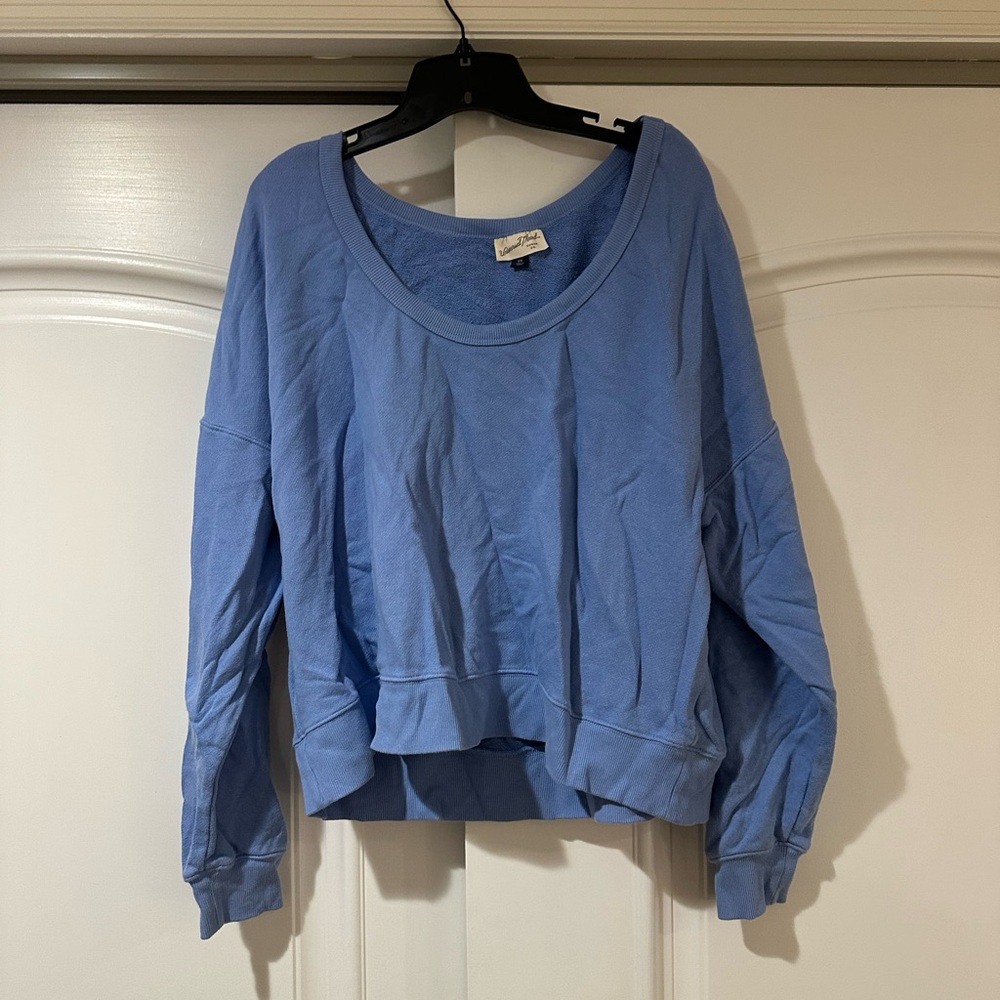 Universal Thread Light Blue Scoop Neck Pullover Sweatshirt